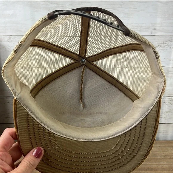 Vintage swingster corduroy support American agriculture farmer SnapBack mesh hat - Picture 7 of 8